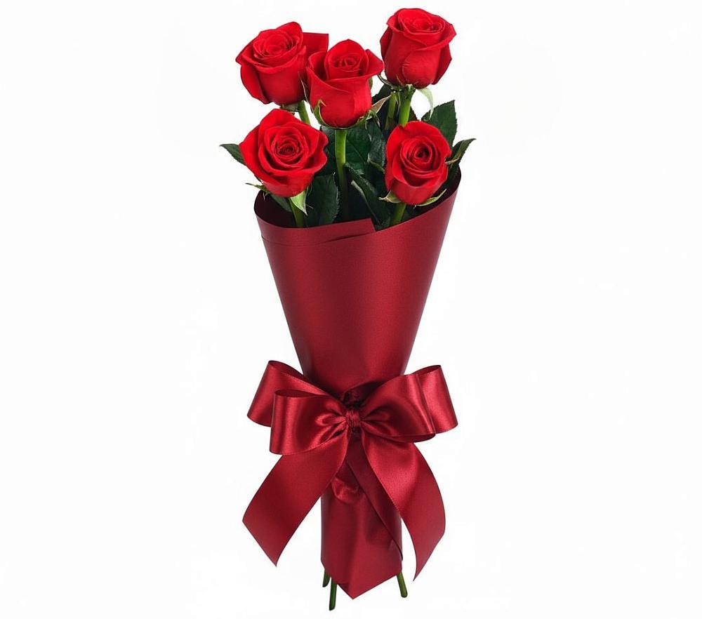 Букет 5 Красных роз Эдлесс Лав в Южно-Сахалинске