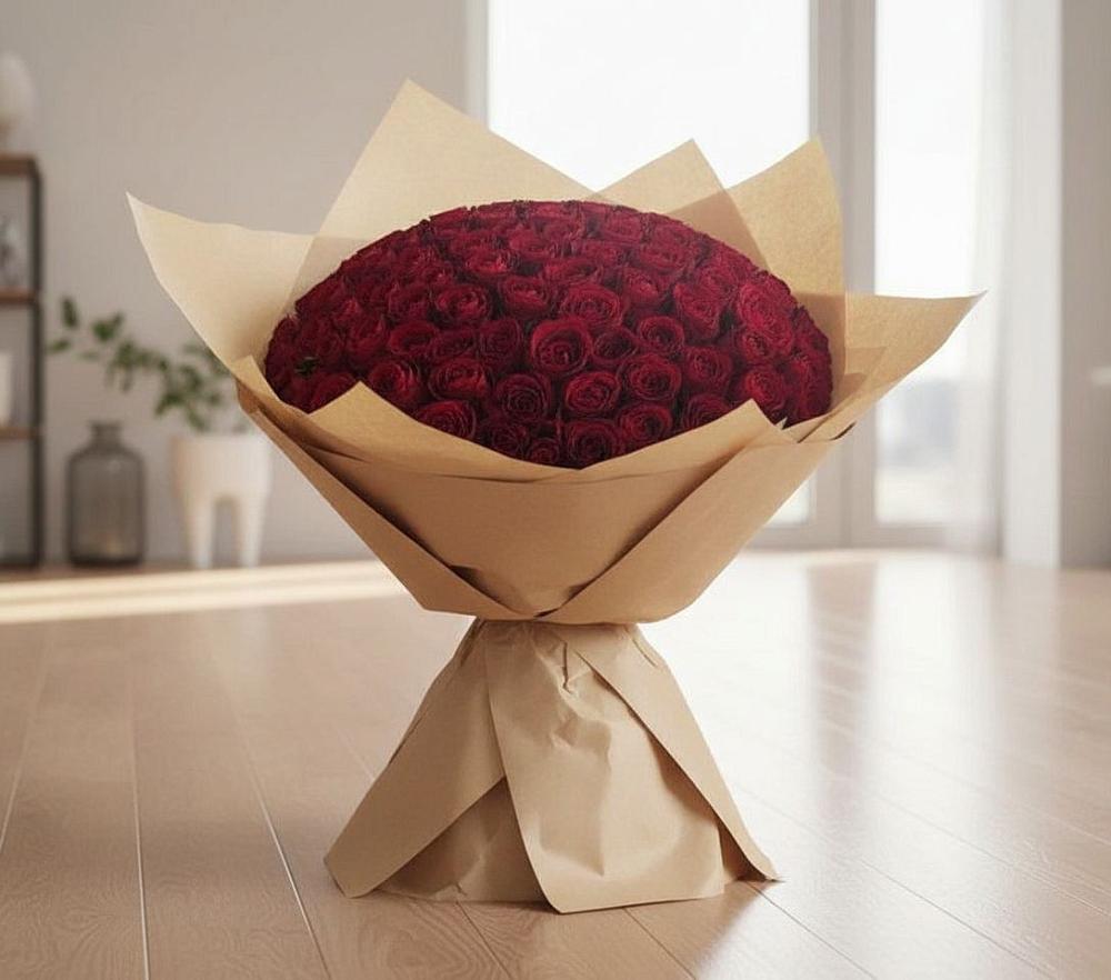 Букет 101 Красная роза в Южно-Сахалинске