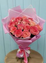 Букет 15 Розовых роз Равель в Южно-Сахалинске