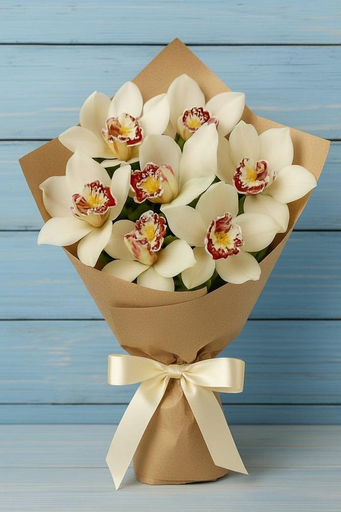 Букет цветов из: Орхидеи и Розы в Южно-Сахалинске